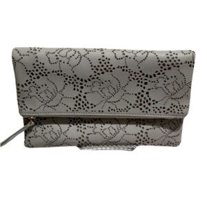Urban Expressions Gray Vegan Leather Foldable Clutch, No Chain, Clutch Only